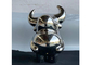 Polished 316 Stainless Steel Ox Sculpture For Home Decor
