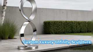 Scultura personalizzata Infinity Loop in acciaio inossidabile lucidato a specchio