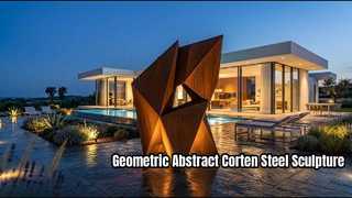 Il monolite: scultura geometrica astratta in acciaio corten