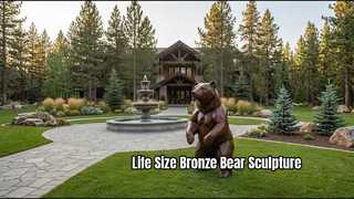 Scultura personalizzata di orso in bronzo a grandezza naturale in fusione di metallo