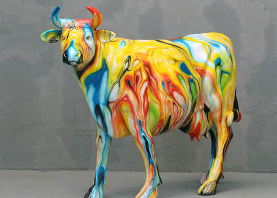 Un buon prezzo. Schiocco all'aperto Art Fiberglass Cow Statue della scultura della vetroresina dell'animale moderno del metallo in linea