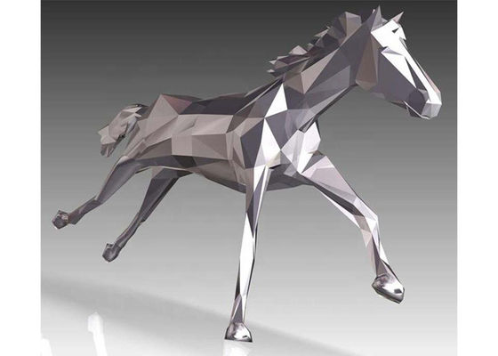 Un buon prezzo. Scultura di cavallo in acciaio inossidabile con decorazione da piazza o da giardino, finitura opaca, 180 cm in linea