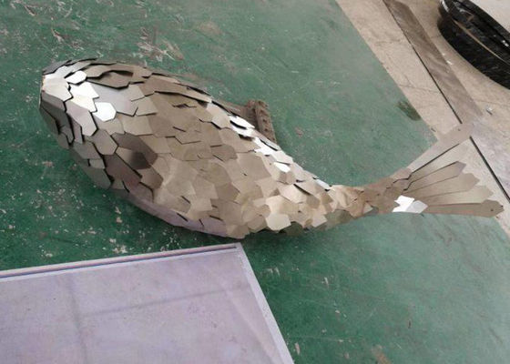 Un buon prezzo. Statua animale del grande di acciaio inossidabile della balena metallo all'aperto moderno della scultura in linea