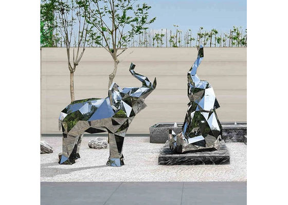 Un buon prezzo. Scultura di acciaio inossidabile dello specchio dell'elefante per la decorazione contemporanea del giardino in linea