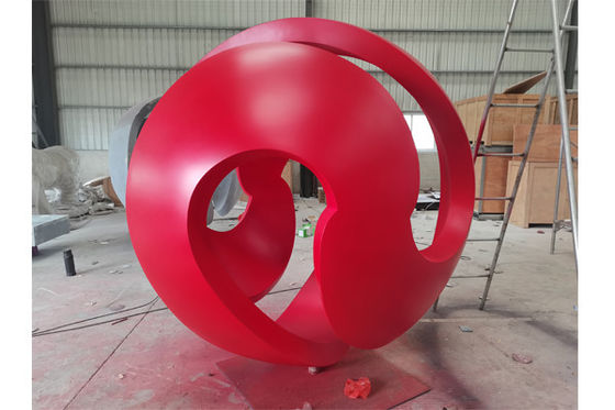 Un buon prezzo. decorazione del giardino della scultura di acciaio inossidabile di 2M Red Painted Ball in linea