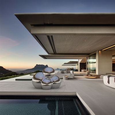 Un buon prezzo. Arte in acciaio inossidabile Sculpture metalliche all'aperto lucidate Design di ciottoli in linea