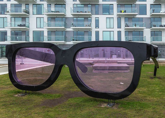 Un buon prezzo. Pubblico Grandi sculture metalliche dipinte Arte Occhiali in acciaio inossidabile Scultura in linea