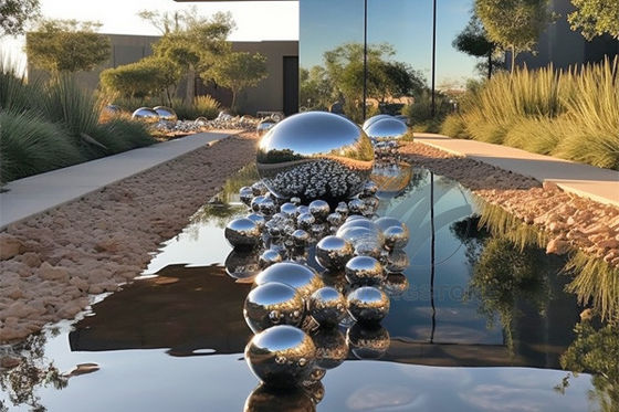 Un buon prezzo. Moderna sfera di sfera in acciaio inossidabile sfera di sfera infinita scultura metallica all'aperto in linea