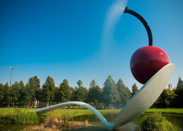 Large Painted Spoon Sculpture Stainless Steel Water Feature Unique Design
