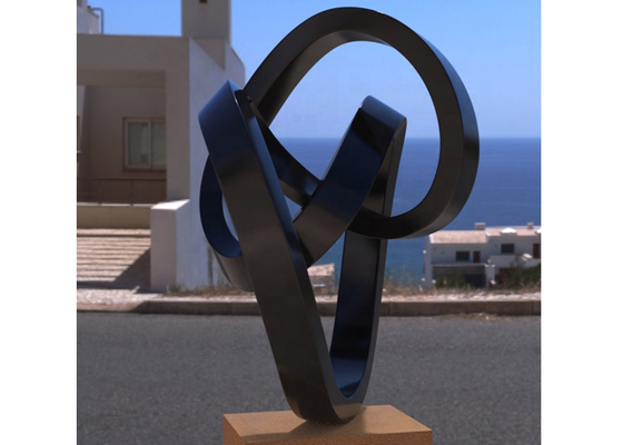 Custom Painted Metal Art Stainless Steel Abstract Twisted Sculpture for Outdoor