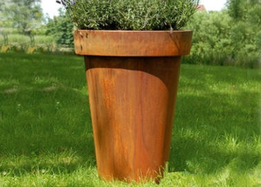 Un buon prezzo. Vaso di fiore d'acciaio svasato moderno della piantatrice di Corten della colonna per la decorazione dell'hotel in linea