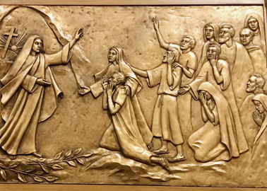 Un buon prezzo. Resistenza alla corrosione religiosa moderna della scultura di sollievo del bronzo della decorazione di arte della parete in linea