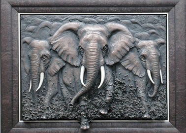 Un buon prezzo. Scultura di arte della parete del metallo/funzione di bassorilievo elefante del bronzo multi in linea