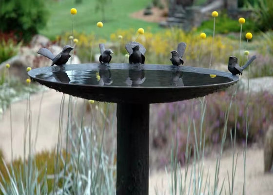Un buon prezzo. Grandezza naturale Fusione in metallo Bronzo Bird Bath Bowl Statue Garden Sculpture in linea