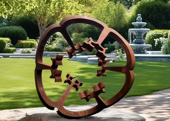 Un buon prezzo. Sculpture in acciaio saldatura da giardino in metallo Rusty Metal Art Fiore in Corten Durable Outdoor Decor in linea