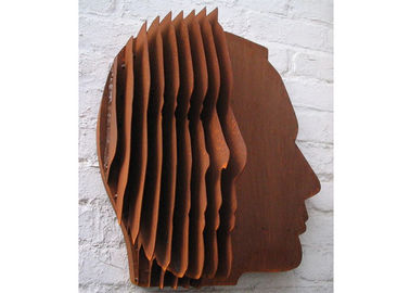 Un buon prezzo. Decorazione d'acciaio della parete della scultura del fronte di Corten di colore arrugginito astratto in linea