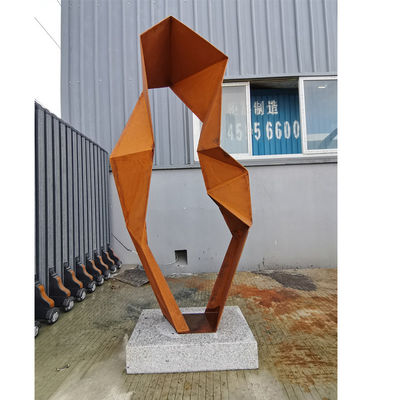 Un buon prezzo. Abstract Geometric 120cm di altezza Scultura in acciaio corten resistente all' intemperie con finitura arrugginita in linea