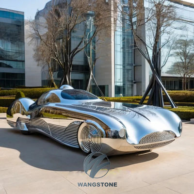 Un buon prezzo. Scultura di auto in acciaio inossidabile per paesaggio urbano in linea