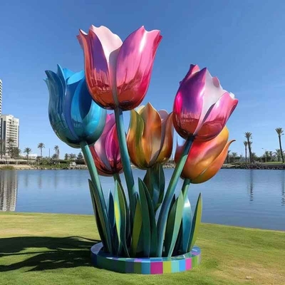 Un buon prezzo. Giant Landmark Decorative Outdoor Flower Bud Sculpture in acciaio inossidabile in linea