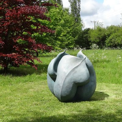 Un buon prezzo. Classico Decorativo Grande Giardino Metallo Bronzo Paesaggio Scultura Boccoli di Fiore in linea