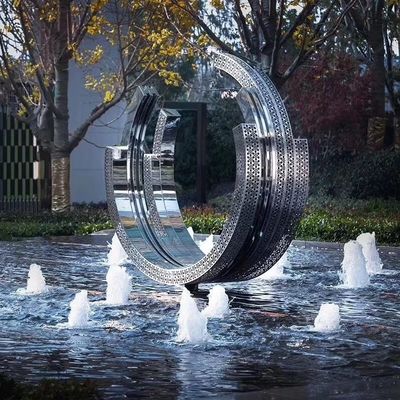 Un buon prezzo. Sculptura di fontana d'acqua in acciaio inossidabile in linea