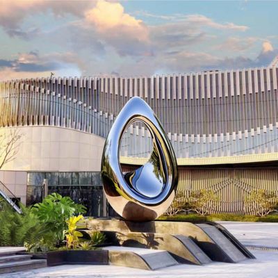 Un buon prezzo. Outdoor Decoration Mirror Polished Stainless Steel Teardrop Sculpture in linea