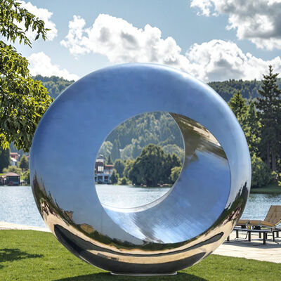 Un buon prezzo. Giant Urban Modern Landscape Mirror Polished Stainless Steel Ring Sculpture City Public Art Installation in linea