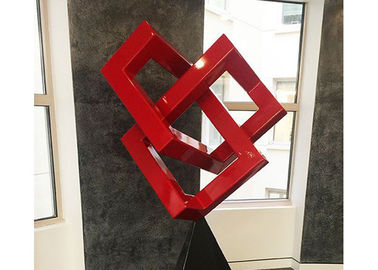 Un buon prezzo. Scultura geometrica di arte moderna della scultura del metallo dipinta rosso per la decorazione in linea