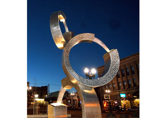 Un buon prezzo. Grande rivestimento spazzolato del metallo della caratteristica dell'acqua dell'acciaio inossidabile fontana all'aperto in linea