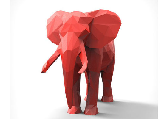 Un buon prezzo. Scultura del metallo dipinta decorazione rossa, scultura d'acciaio moderna dell'elefante in linea