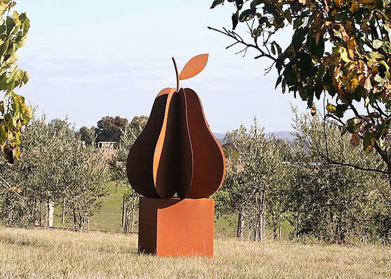 Un buon prezzo. Scultura d'acciaio arrugginita della pera della frutta della scultura di Corten di progettazione di arte stupefacente del giardino in linea