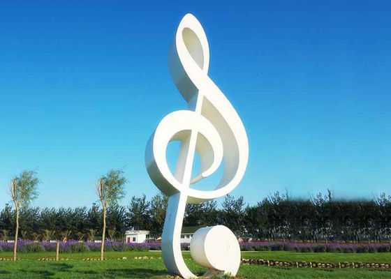 Un buon prezzo. Scultura della nota di musica della scultura fuori dipinta bianco dell'acciaio inossidabile della porta in linea