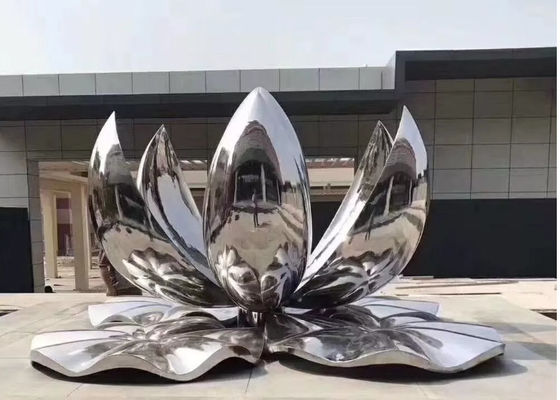 Un buon prezzo. Grande scultura all'aperto lucidata del fiore di Lotus del metallo dell'acciaio inossidabile in linea