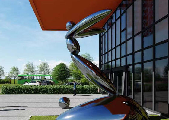 Un buon prezzo. scultura lucidata grande specchio dell'acciaio inossidabile di progettazione di 2.3m Wangstone in azione in linea