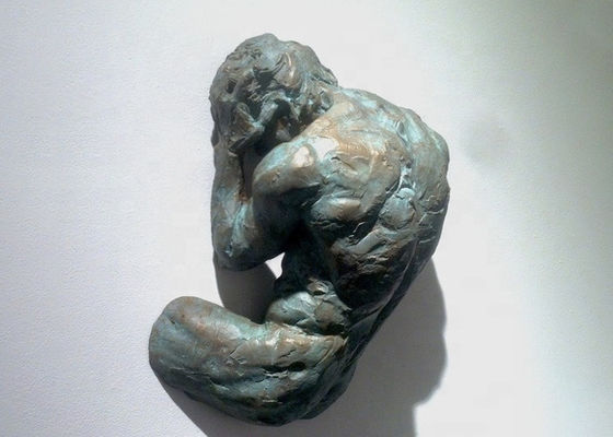 Un buon prezzo. Statua a grandezza naturale dell'uomo del bronzo della colata della patina della decorazione di arte della parete in linea