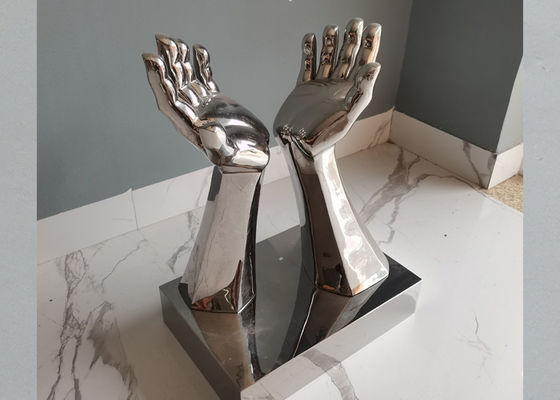 Un buon prezzo. Scultura della mano del metallo di acciaio inossidabile del contemporaneo di altezza 51cm per la decorazione dell'interno in linea