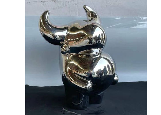 Un buon prezzo. Scultura lucidata del bue di acciaio inossidabile 316 per la decorazione domestica in linea