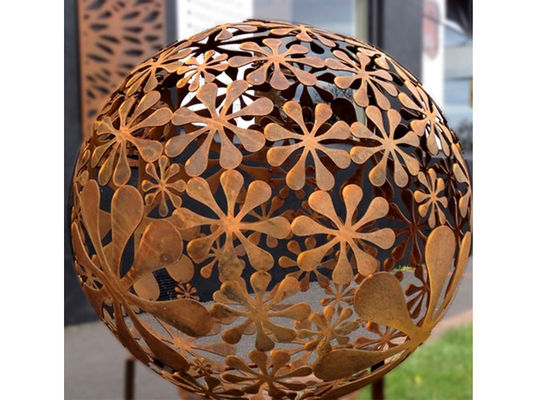 Un buon prezzo. 100cm moderno Dia Corten Steel Ball Sculpture per la decorazione del giardino in linea