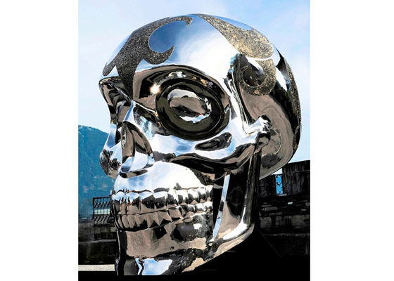 Un buon prezzo. Il gigante su misura ha lucidato la scultura moderna di Skullhead dell'acciaio inossidabile in linea