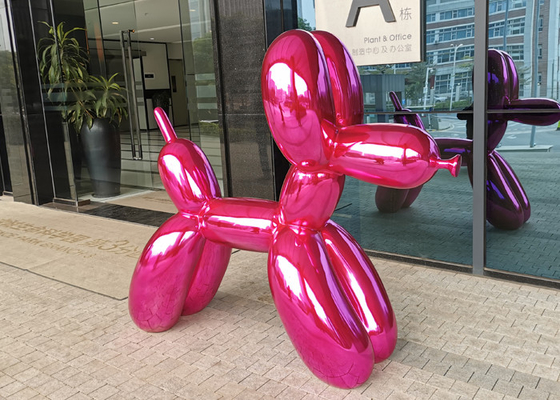 Un buon prezzo. Scultura all'aperto della vetroresina della resina moderna di Art Hot Pink Balloon Dog in linea