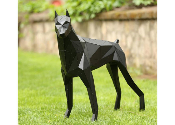 Scultura all'aperto della vetroresina del cane della decorazione del giardino, statua del doberman della vetroresina