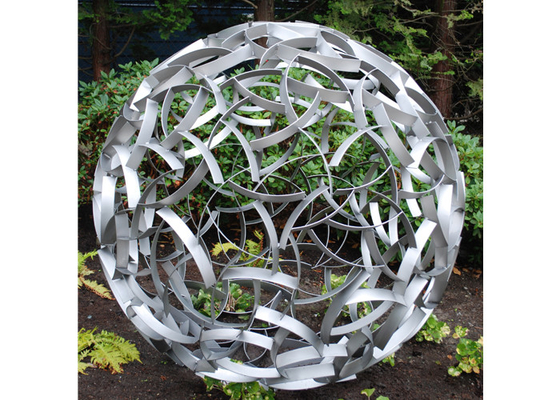 Scultura all'aperto moderna della palla del giardino di acciaio inossidabile della sfera del metallo