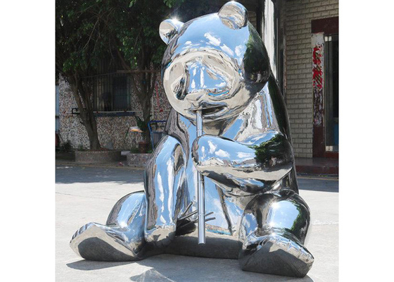 Altezza di Panda Sculpture With Size 150cm dell'acciaio inossidabile dello specchio della decorazione della plaza