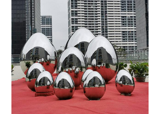 Un buon prezzo. Specchio decorativo della scultura dell'uovo dell'acciaio inossidabile di arte moderna lucidato in linea