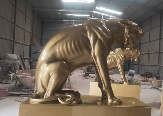 Vetroresina animale dipinta a grandezza naturale fondente grande Cat Sculpture Public Decoration