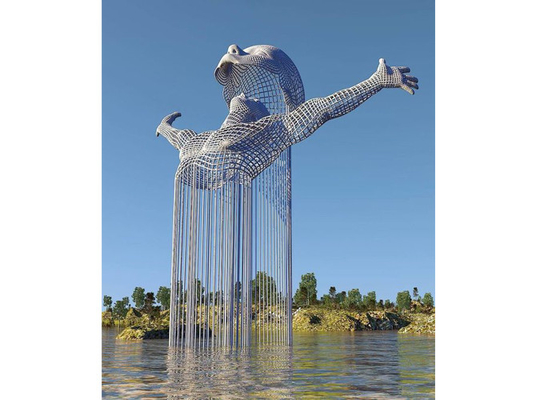 Un buon prezzo. Figura all'aperto moderna fontana di acciaio inossidabile della decorazione 316 della scultura in linea