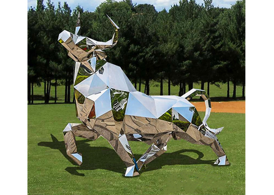 Un buon prezzo. Scultura del toro lucidata decorazione di acciaio inossidabile del giardino con la lunghezza di dimensione 180cm in linea