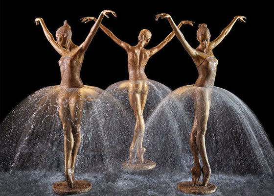 Fontana bronzea della ballerina della decorazione all'aperto del giardino con altezza di dimensione 180cm