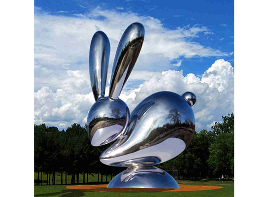 Un buon prezzo. Specchio decorativo esterno Scultura di coniglio animale in acciaio inossidabile in linea