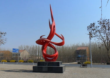Un buon prezzo. Forma della fiamma di dancing dipinta rosso contemporaneo dell'acciaio inossidabile della scultura del metallo in linea
